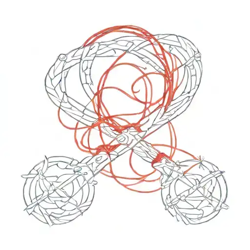 red string of destiny word written tattoo design idea