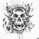 honey badger and skulls tattoo design idea