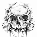 honey badger and skulls tattoo design idea