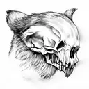 honey badger and skulls tattoo design idea
