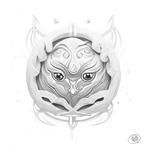 The design features a single momo dumpling, rendered in a stylized manner, emphasizing it's elegant shape and texture. I tattoo design idea