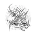 yugioh, black rose dragon tattoo design idea