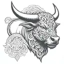 angry bull head tattoo design idea