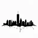 Boston Skyline tattoo design idea