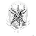 biblical demon versus  tattoo design idea