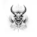 biblical demon versus  tattoo design idea