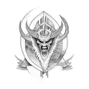 biblical demon versus  tattoo design idea