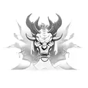 biblical demon versus  tattoo design idea