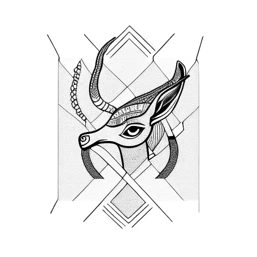 gazelle, eyes women, sea tattoo design idea