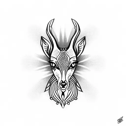 gazelle, eyes women tattoo design idea