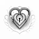 A heart-shaped lock with a keyhole, representing the power of love and the importance of unlocking one's heart tattoo design idea