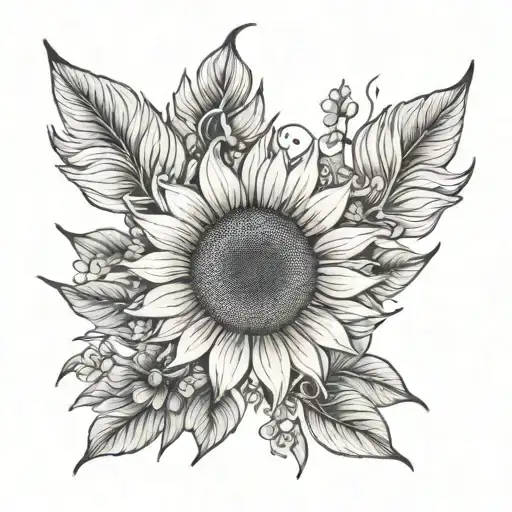 sunflower daisies que sera sera tattoo design idea
