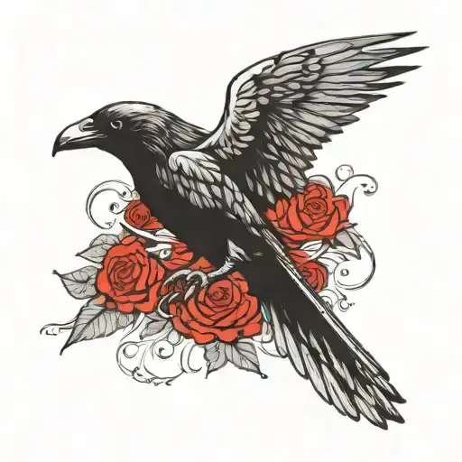 crow mix between icarus and atlas tattoo design idea