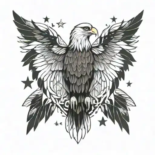Who satisfieth thy mouth with good things; so that thy youth is renewed like the eagle's. wings, sky, stars, girly tattoo design idea
