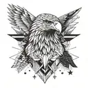 Who satisfieth thy mouth with good things; so that thy youth is renewed like the eagle's. wings, sky, stars, girly tattoo design idea