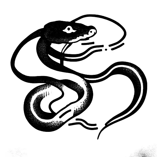 Snake and skinny dagger tattoo design idea