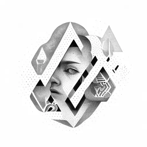 Create an abstract design featuring the words "Still Here" in a unique font that blends into the overall design. Use dif tattoo design idea