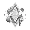 Create an abstract design featuring the words "Still Here" in a unique font that blends into the overall design. Use dif tattoo design idea