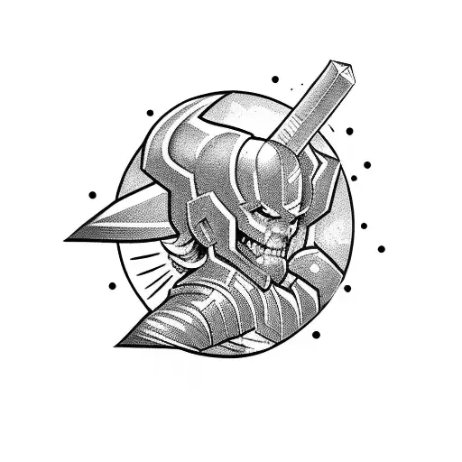 A series of iconic comic book weapons forming a sleeve tattoo tattoo design idea