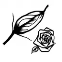 bean sprout with rose growing out of it tattoo design idea