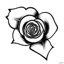 bean sprout with rose growing out of it tattoo design idea