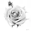 bean sprout with rose growing out of it tattoo design idea