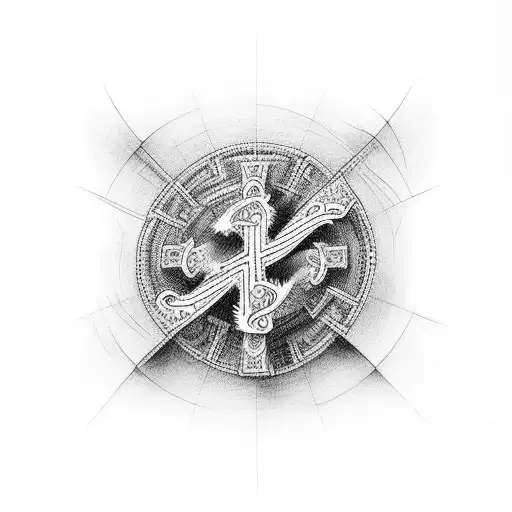  cross in the heart tattoo design idea
