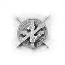  cross in the heart tattoo design idea