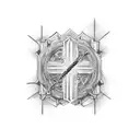  cross in the heart tattoo design idea