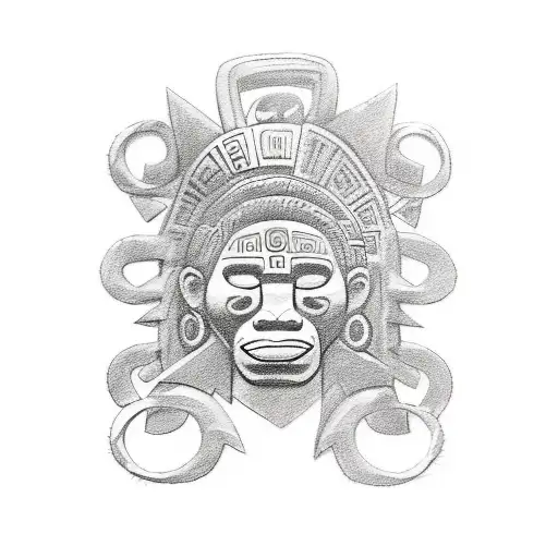 Incorporate Taino symbols into a sketch-style tattoo representing strength and resilience tattoo design idea