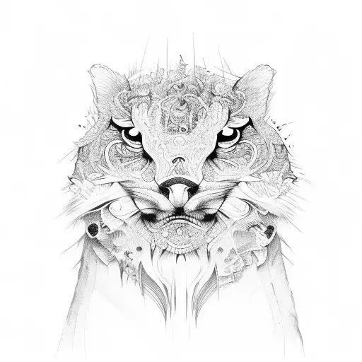 wildlife, knife tattoo design idea