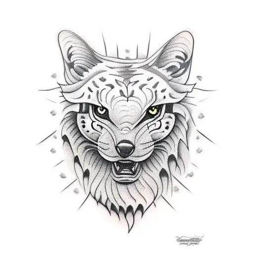wildlife, knife tattoo design idea