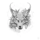 wildlife, knife tattoo design idea