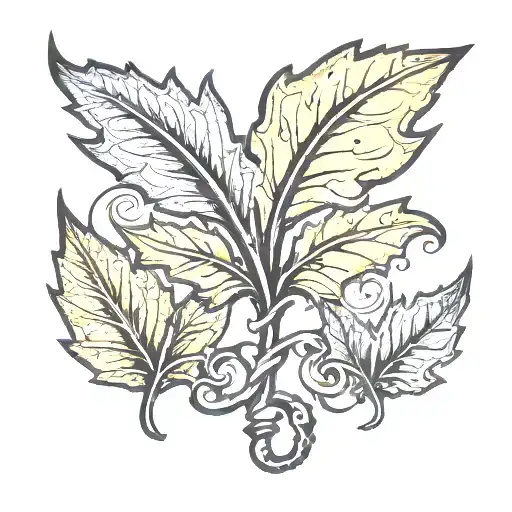  Can you create  image of A small, simple design combining key elements like the Oak Leaf from Derry and a water symbol  tattoo design idea