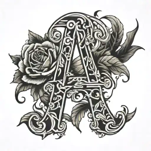 letters A M N letter together tattoo design idea