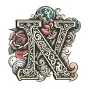 letters A M N letter together tattoo design idea