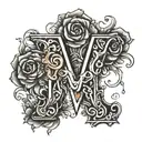 letters A M N letter together tattoo design idea