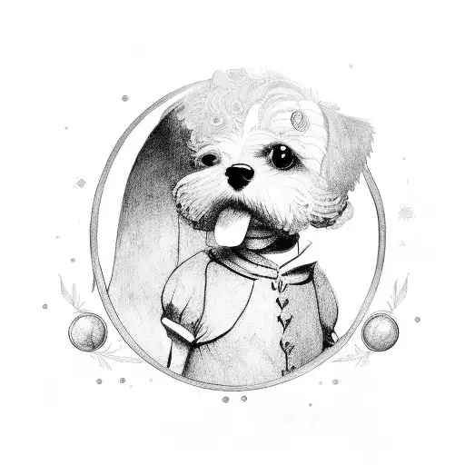 dog and the little princes  tattoo design idea