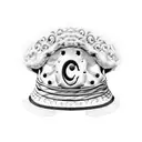 logo of the programming language c#, with luffy's hat from one piece also adds other elements of one piece tattoo design idea