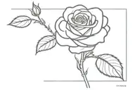 rose with stems, each stem is a first name. The first names are: Enola Romane tattoo design idea