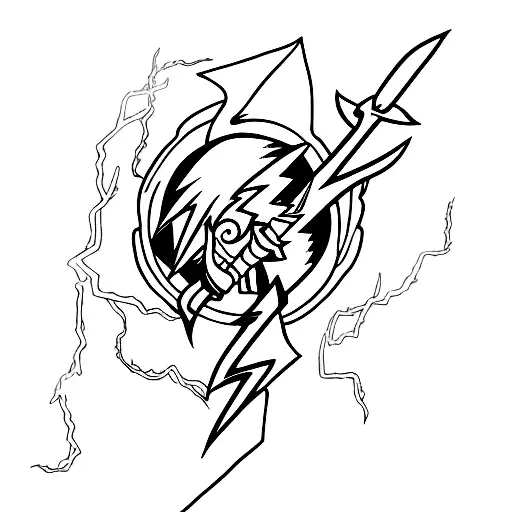 lightning sword tattoo design idea