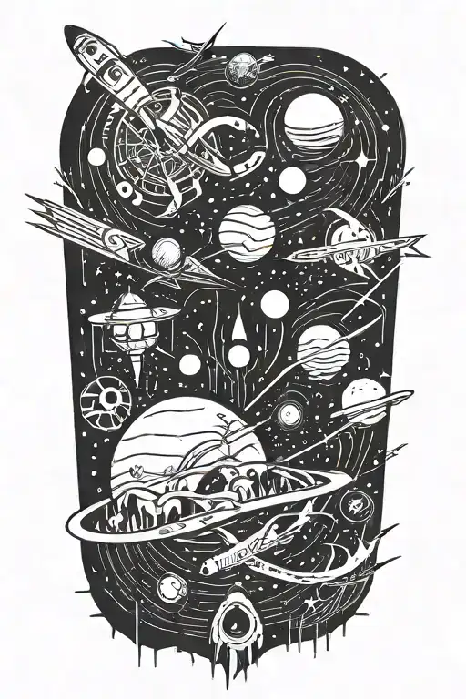 space themed tattoo tattoo design idea