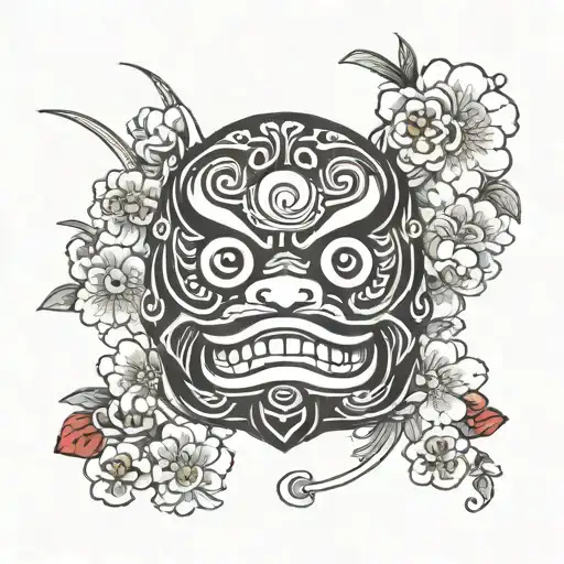daruma doll white eyes  tattoo design idea