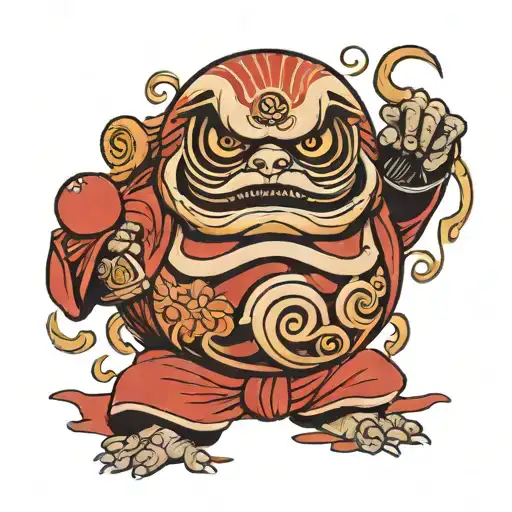 Daruma doll tattoo design idea