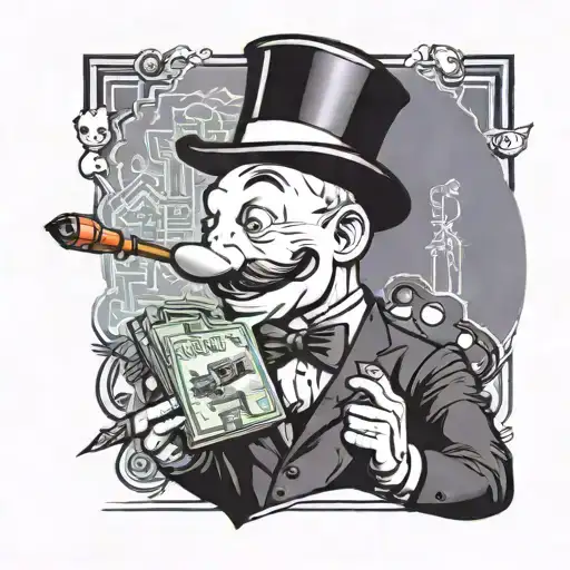 monopoly man tattoo design idea