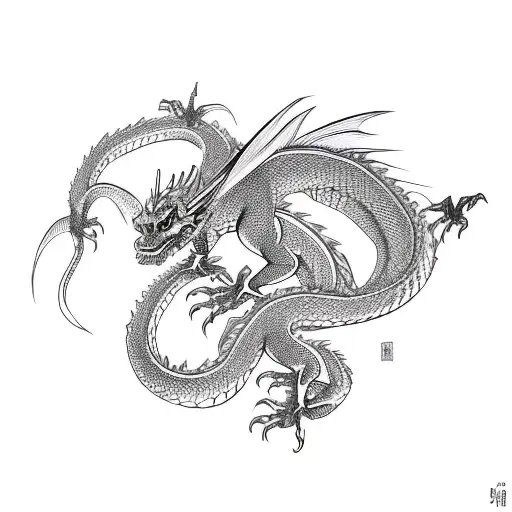 Basilisk dragon with a shogun tattoo design idea