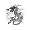 Basilisk dragon with a shogun tattoo design idea