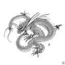 Basilisk dragon with a shogun tattoo design idea