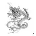 Basilisk dragon with a shogun tattoo design idea