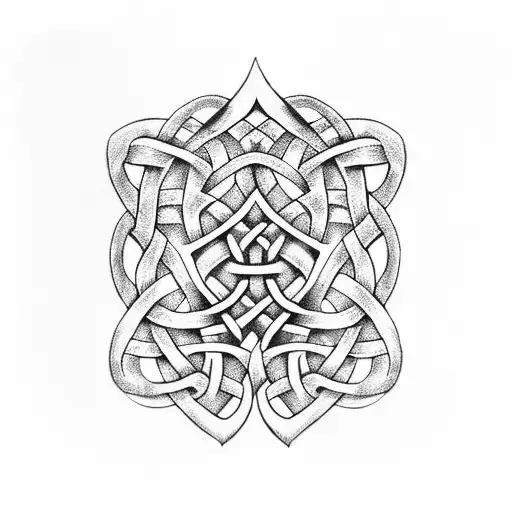Irish tree of life and Celtic knots tattoo design idea